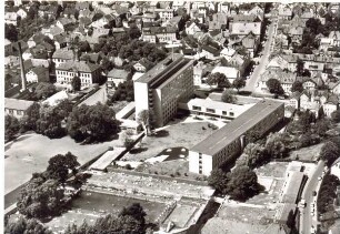Luftbild: Bezirksregierung Detmold. Ansichtskarte. um 1962. Stadtarchiv Detmold Bildarchiv BA Nr. 3735