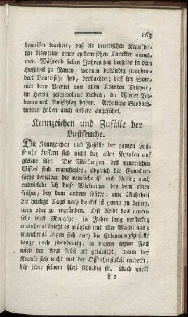Kennzeichen und Zufälle der Lustseuche.
