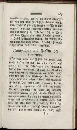 Kennzeichen und Zufälle der Lustseuche.