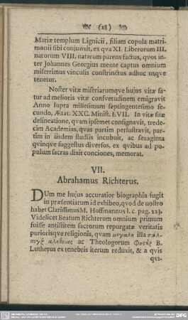 VII. Abrahamus Richterus