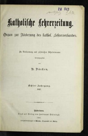 8: Katholische Lehrerzeitung - 8.1897
