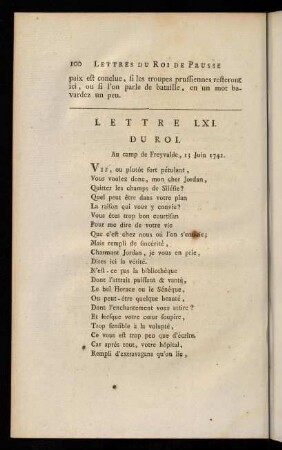 100-120, Lettre LXI.- du Roi.-Lettre LXXV. du Roi.
