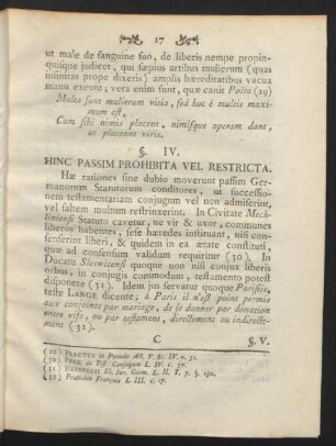 §. IV. Hinc Passim Prohibita Vel Restricta.