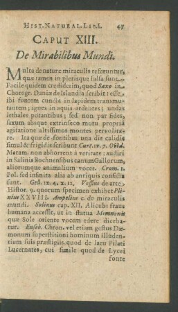 Caput XIII. De Mirabilibus Mundi.