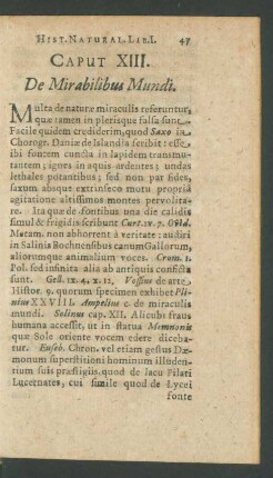 Caput XIII. De Mirabilibus Mundi.