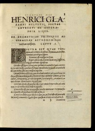 Henrici Glareani Helvetii, Poetae Laureati De Geographia Liber.