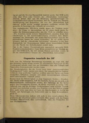 Gegensätze innerhalb der DP