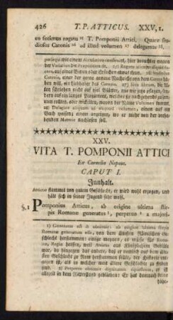 XXV. Vita T. Pomponii Attici Ex Cornelio Nepote