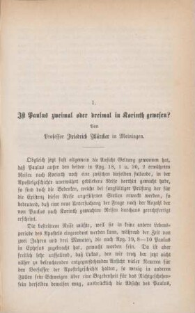 153-162 Ist Paulus zweimal oder dreimal in Korinth gewesen?
