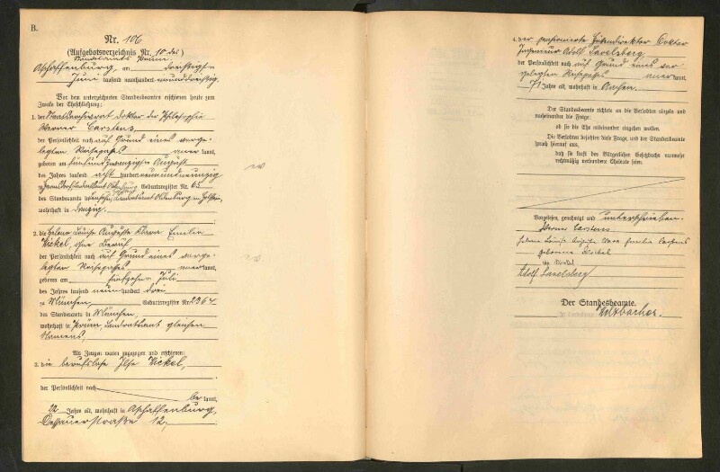 Standesamtsbuch der Stadt Aschaffenburg: Eheschließungen 252/1930 - 130/1931