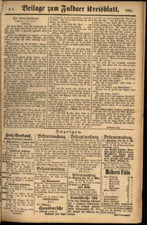 Zweite Ausgabe vom Samstag, den 13. Januar 1894.