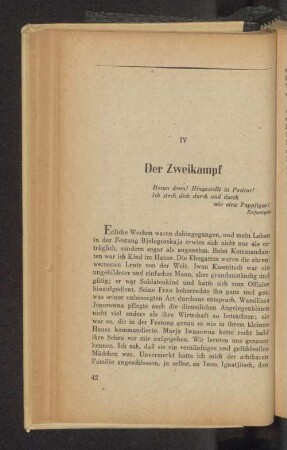IV Der Zweikampf