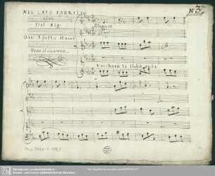 Cajo Fabricio. Excerpts - Mus.2477-F-109,3 : S, strings, bc