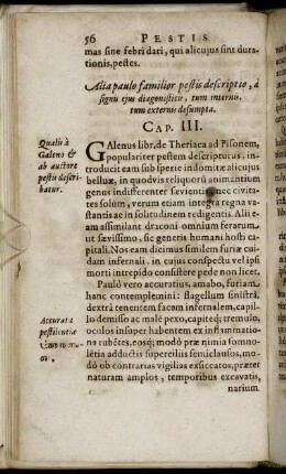 Alia paulo familior pestis descriptio, a signis ejus diagonisticis, tum internis, tum externis desumpta. Cap. III.
