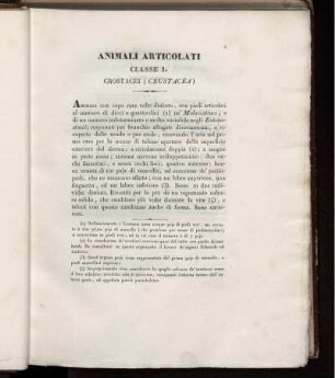 ANIMALI ARTICOLATI CLASSE I. CROSTACEI (CRUSTACEA)