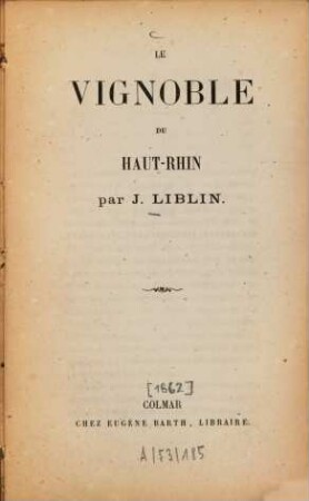 Le vignoble du Haut-Rhin