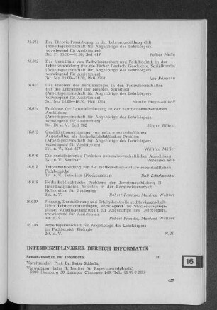 Interdisziplinärer Bereich Physik