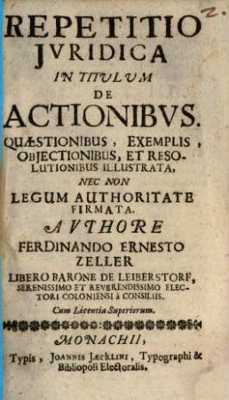Repetitio iuridica in titulum de actionibus