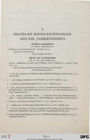 I. Deutsche Handzeichnungen des XIX. Jahrhunderts (Nr. 1-378)