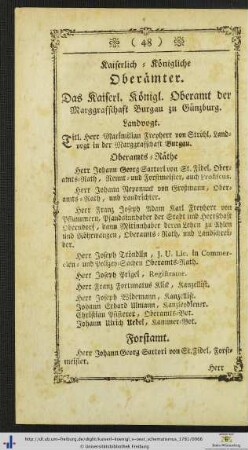 Kaiserlich-Königliche Oberämter.