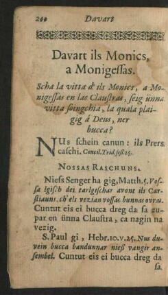Davart ils Monics, a Monigessas.