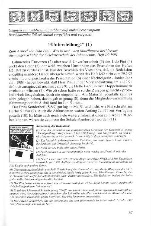 "Unterstellung!" (1)