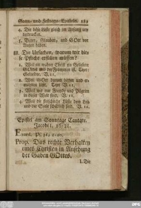 Epistel am Sonntage Cantate. Jacobi I, 16 - 21.