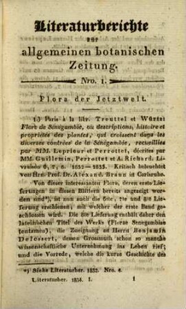 Flora oder allgemeine botanische Zeitung. Literaturberichte zur Flora oder allgemeinen botanischen Zeitung : im Auftr. d. Königl. Bayerischen Botanischen Gesellschaft hrsg.. 4. 1834