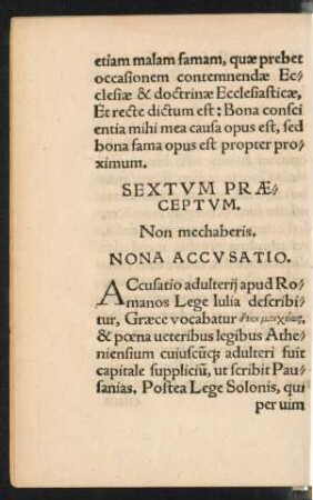 Sextum Praeceptum.