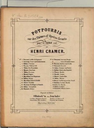 Potpourris sur des thèmes d'opéras favoris : pour piano seul, 17. Lucia di Lammermoor / Donizetti. - [circa 1850]. - Pl.Nr. 6834. - 15 S.