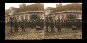 Soldaten und Einwohner in Pabianice