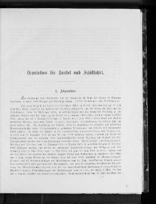 Deputation für Handel und Schiffahrt.