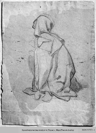 Gewand- und Figurenstudie für "Ekstase der heiligen Maria Magdalena dei Pazzi