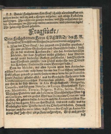 Fragstücke ...