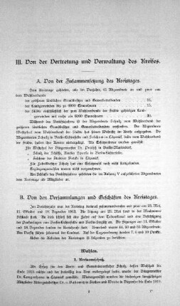III. Von der Vertretung und Verwaltung des Kreises.