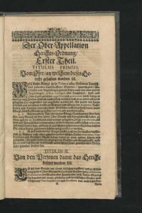 Der Ober-Appellation Gerichts-Ordnung/ Erster Theil.