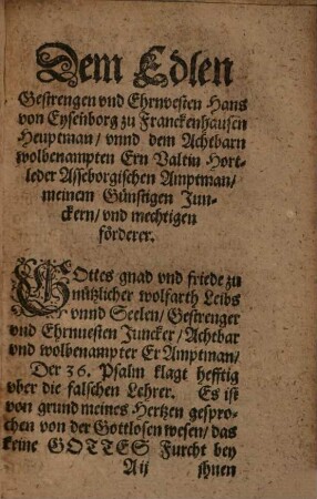 Beweis aus H. Schrifft Das die Sacramentirer Zwinglianer vnd Caluinisten nicht Christen sind sondern getauffte Jüden vnd Mahometisten