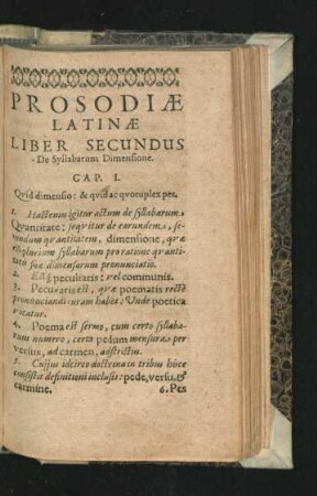 Liber Secundus. De Syllabarum Dimensione.