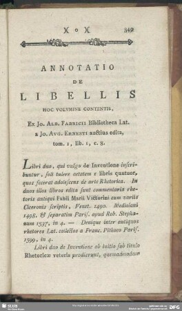 Annotatio De Libellis Hoc Volumine Contentis