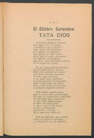 El célebre curandero Tata Dios