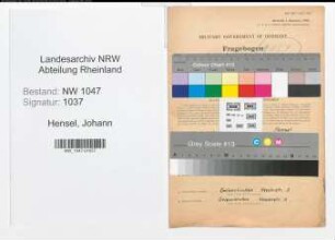 Entnazifizierung Johann Hensel , geb. 03.02.1894 (Konstrukteur)