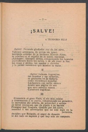 ¡Salve! : á Teodoro Fels