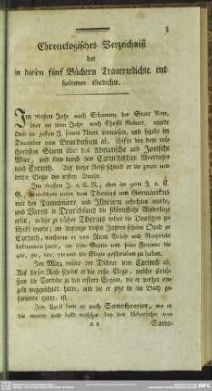 Chronologisches Verzeichniß der in diesen fünf Büchern Trauergedichte enthaltenen Gedichte