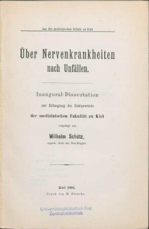 Über Nervenkrankheiten nach Unfällen