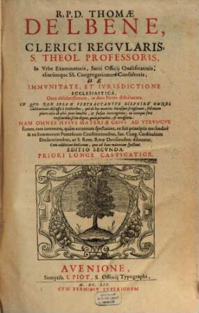De immunitate ecclesiastica, 1