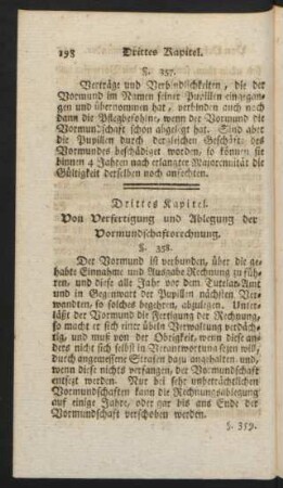 Drittes Kapitel. Von Verfertigung und Ablegung der Vormundschaftsrechnung.