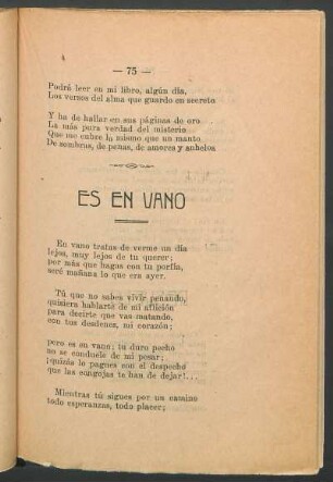 Es en vano
