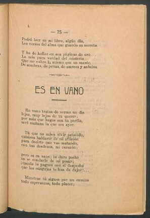 Es en vano