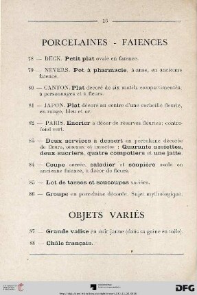 Objets Variés (Nr. 87-106)
