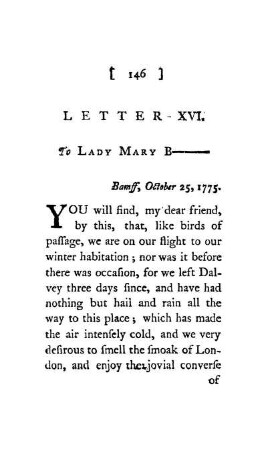 LETTER XVI. - To Lady Mary B